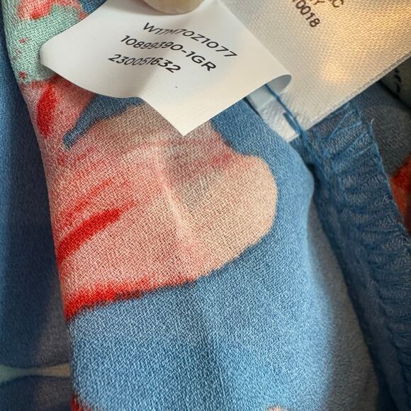 Jones New York Women's Blue Lagoon Multi Printed Chiffon Tunic Top Size XS NWT - Picture 11 of 15